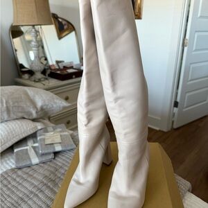 Elegant Handles Cream Women's Boots